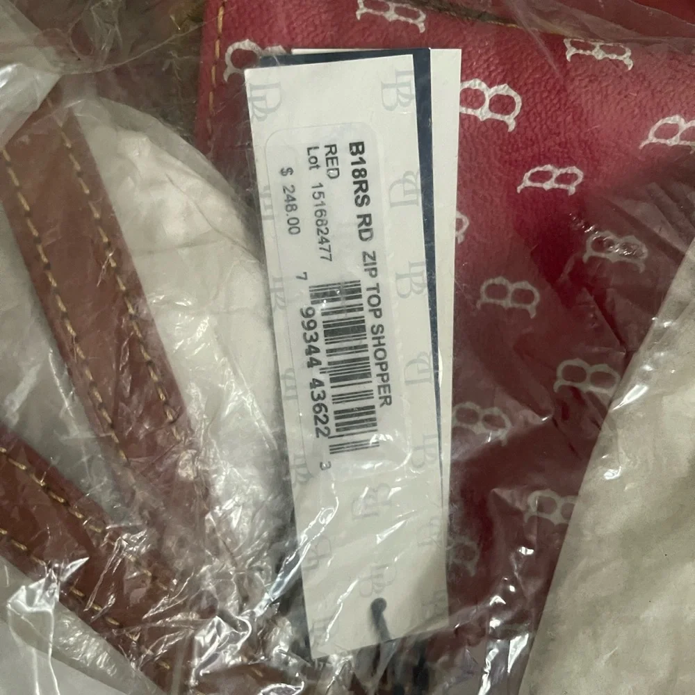 Dooney & Bourke red Tote with Logo Pattern - Picture 5 of 5